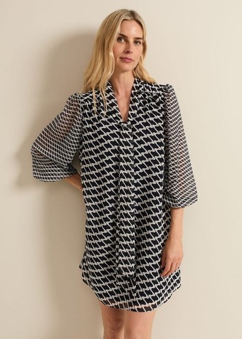 Phase Eight Suki Geo Tunic Dress Navy USA | 0573912-GJ